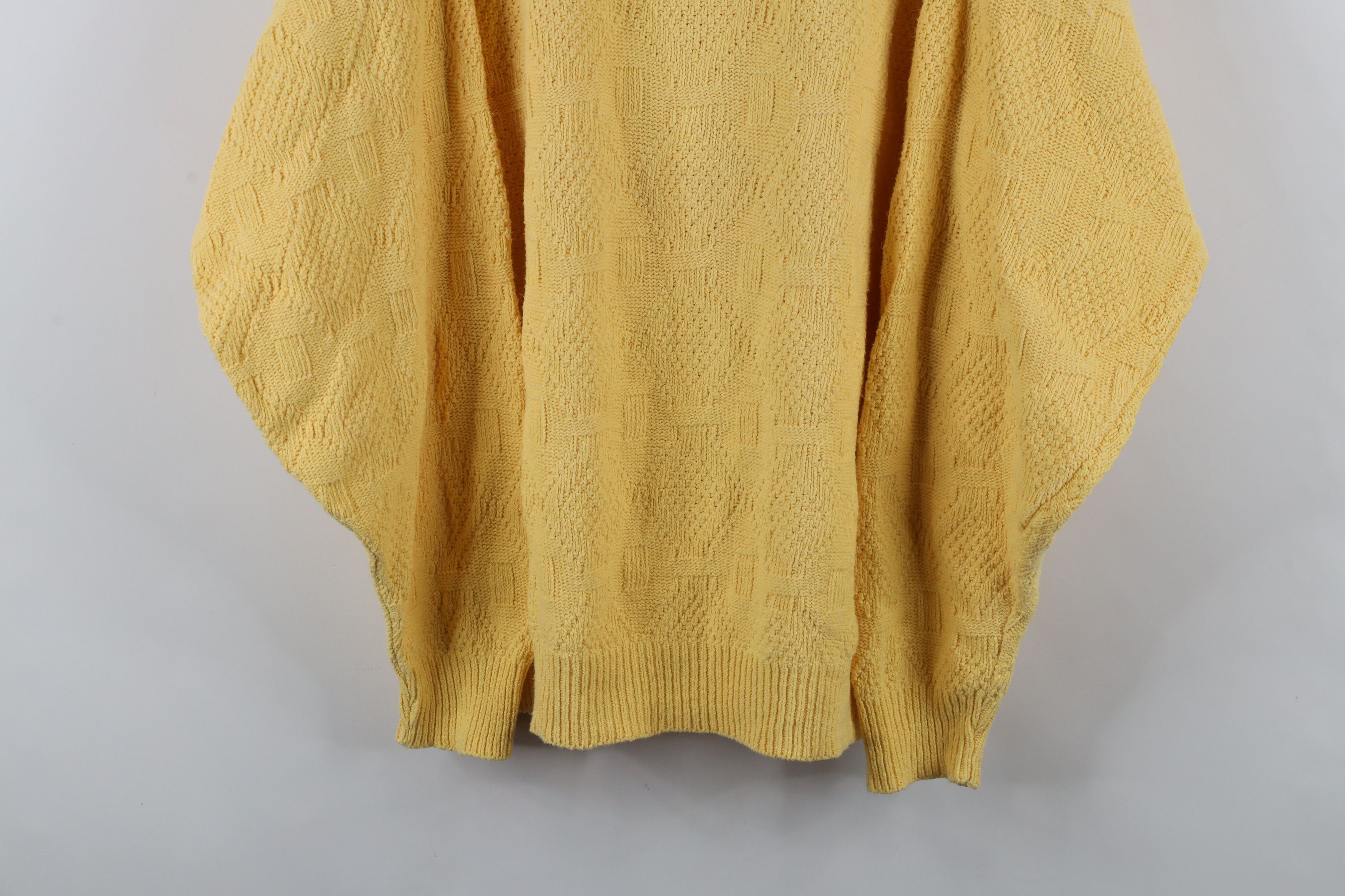 Vintage Vintage 90s Streetwear Knit Crewneck Sweater Yellow USA Size US XL / EU 56 / 4 - 3 Thumbnail