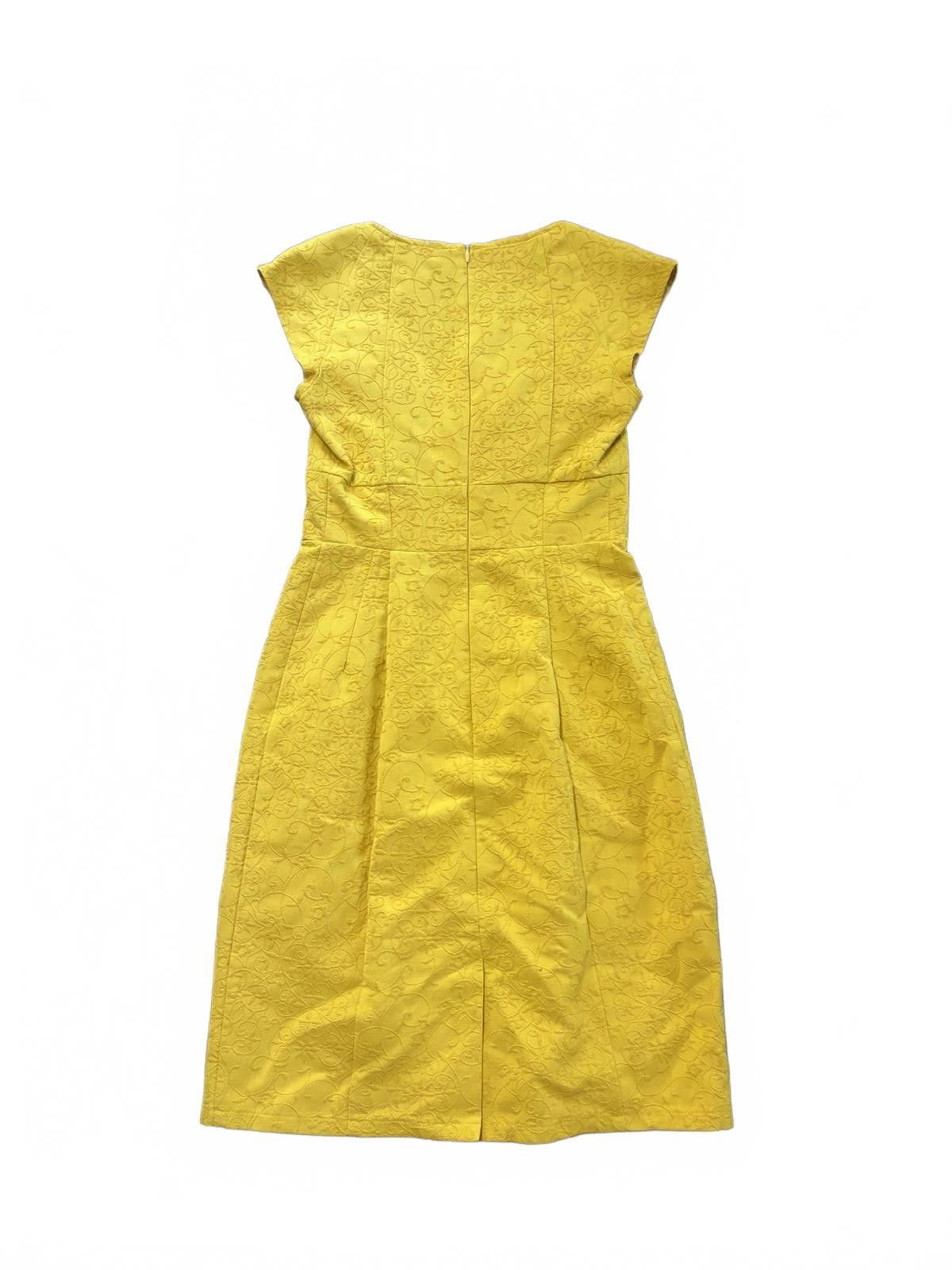 Other Nanette Lepore Mustard Yellow Textured Cap Sleeve Dress sz 8 Size M / US 6-8 / IT 42-44 - 5 Thumbnail