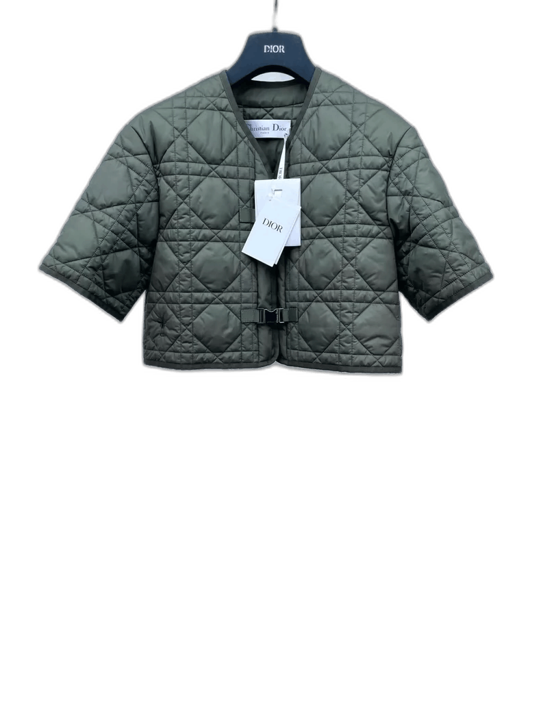 Dior Dior Olive Green Short Sleeve Quilted Jacket Size US S / EU 44-46 / 1 - 1 Thumbnail