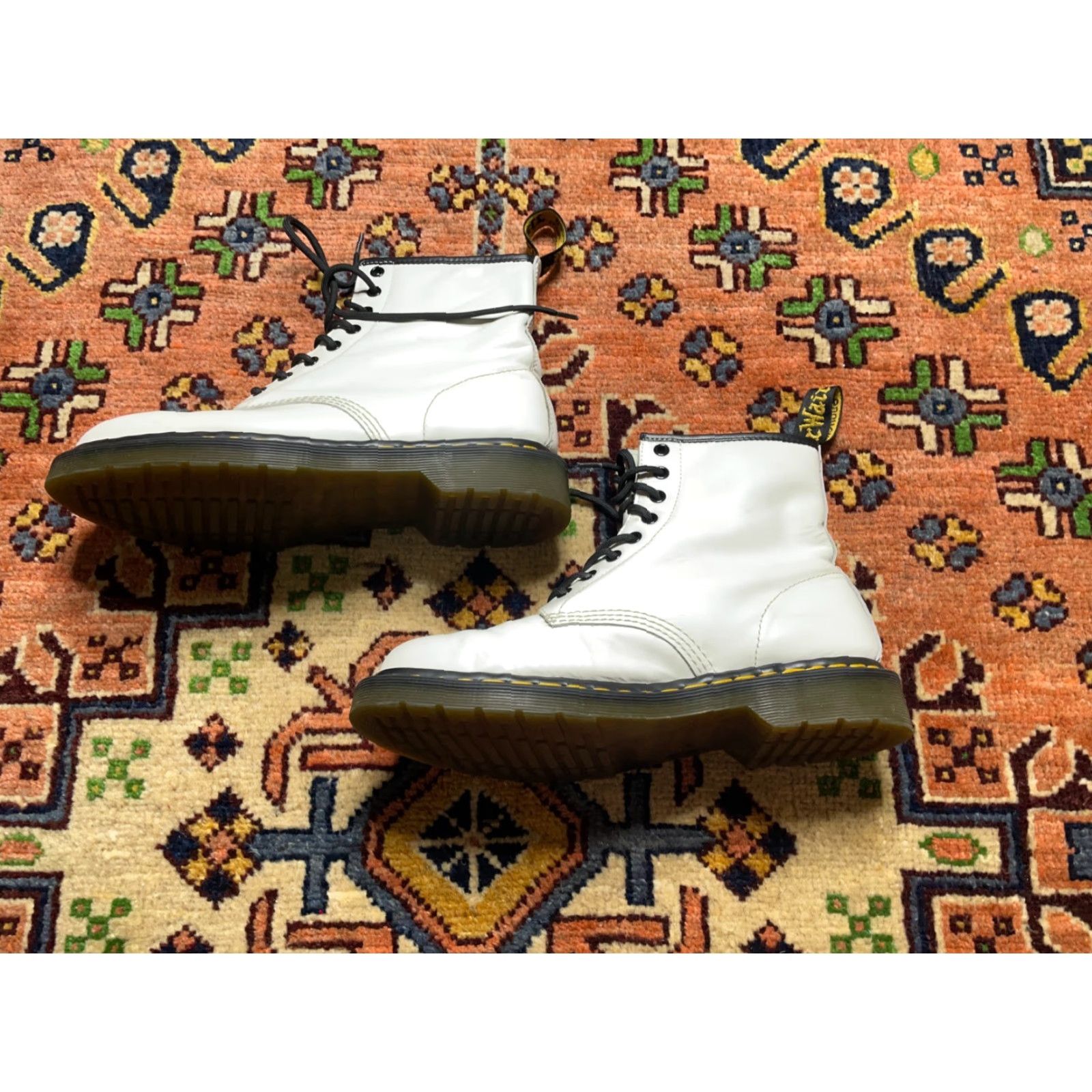 Dr. Martens Dr. Martens Air Wair Boots Women's US 10L White 8-Lace Combat Style Grunge Retro Womens Size US 8 / IT 38 - 3 Thumbnail