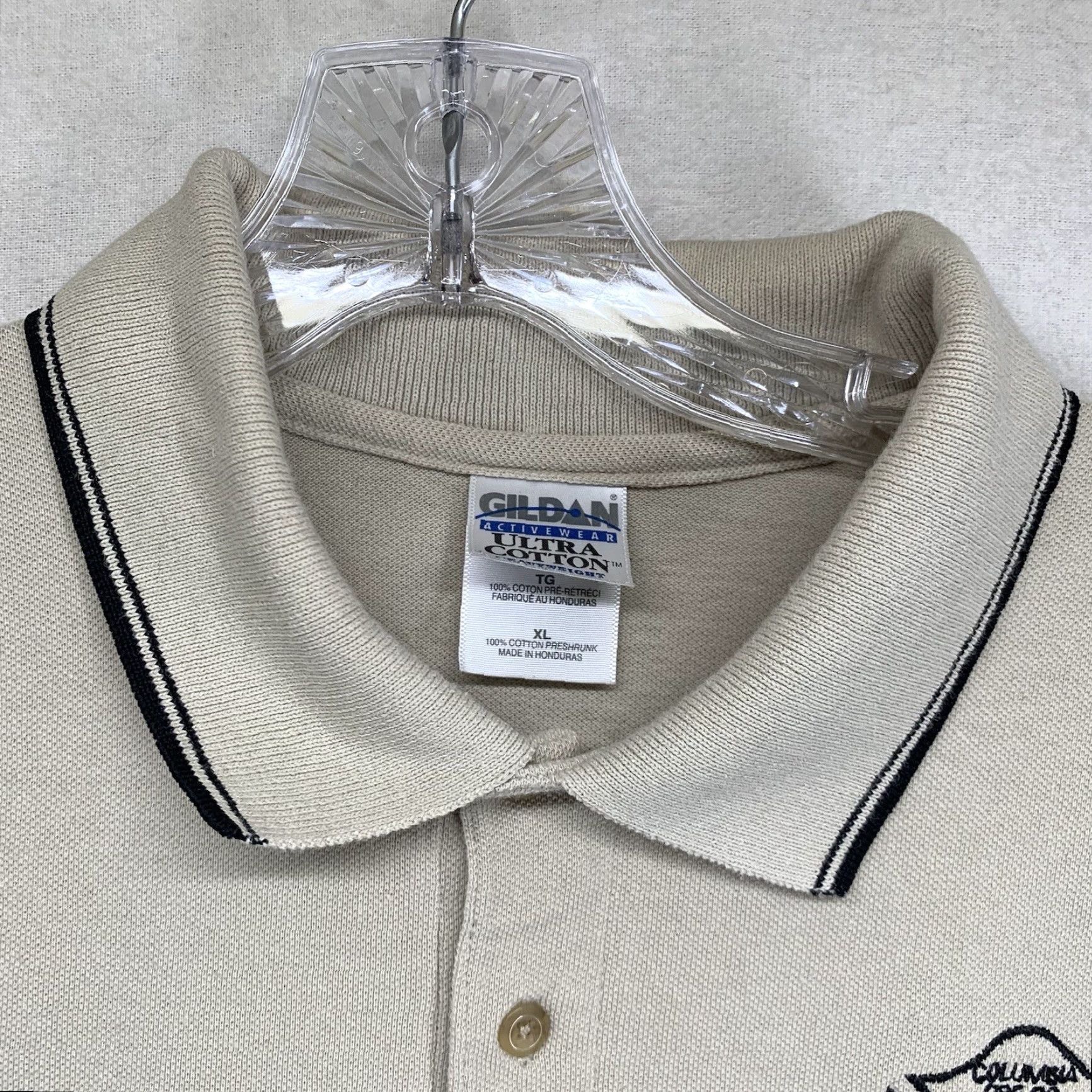 Gildan VINTAGE Gildan Polo Shirt Fire Department Fire Co. Roseto PA Men XL Beige Polo Shirt 100% Cotton Canvas Firefighter 90s/Fireman Golf Walking Mens Size US XL / EU 56 / 4 - 5 Thumbnail