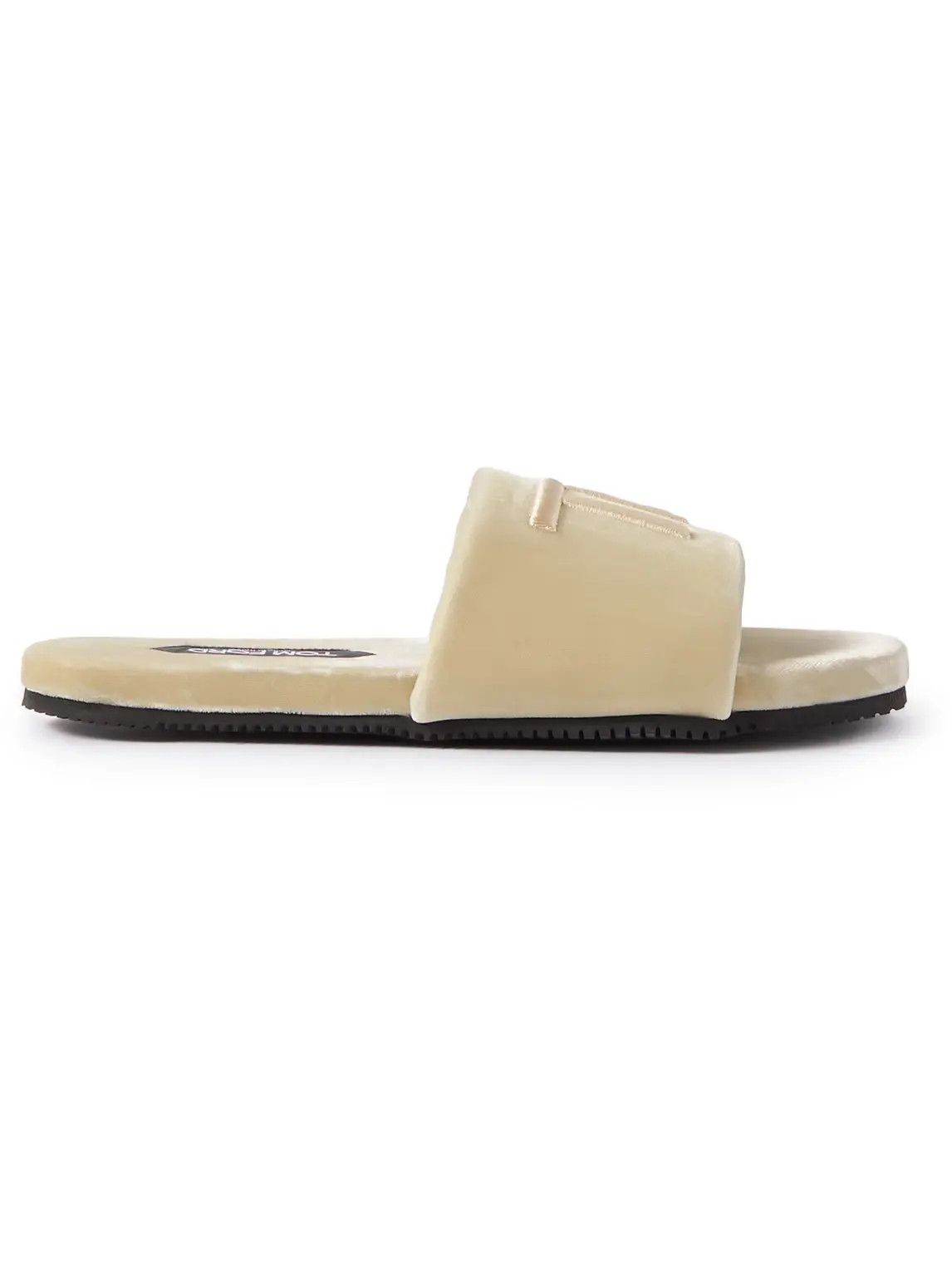 Tom Ford o1w1db11224 J1376T Velvet Slides in Beige Size US 9 / EU 42 - 1 Thumbnail