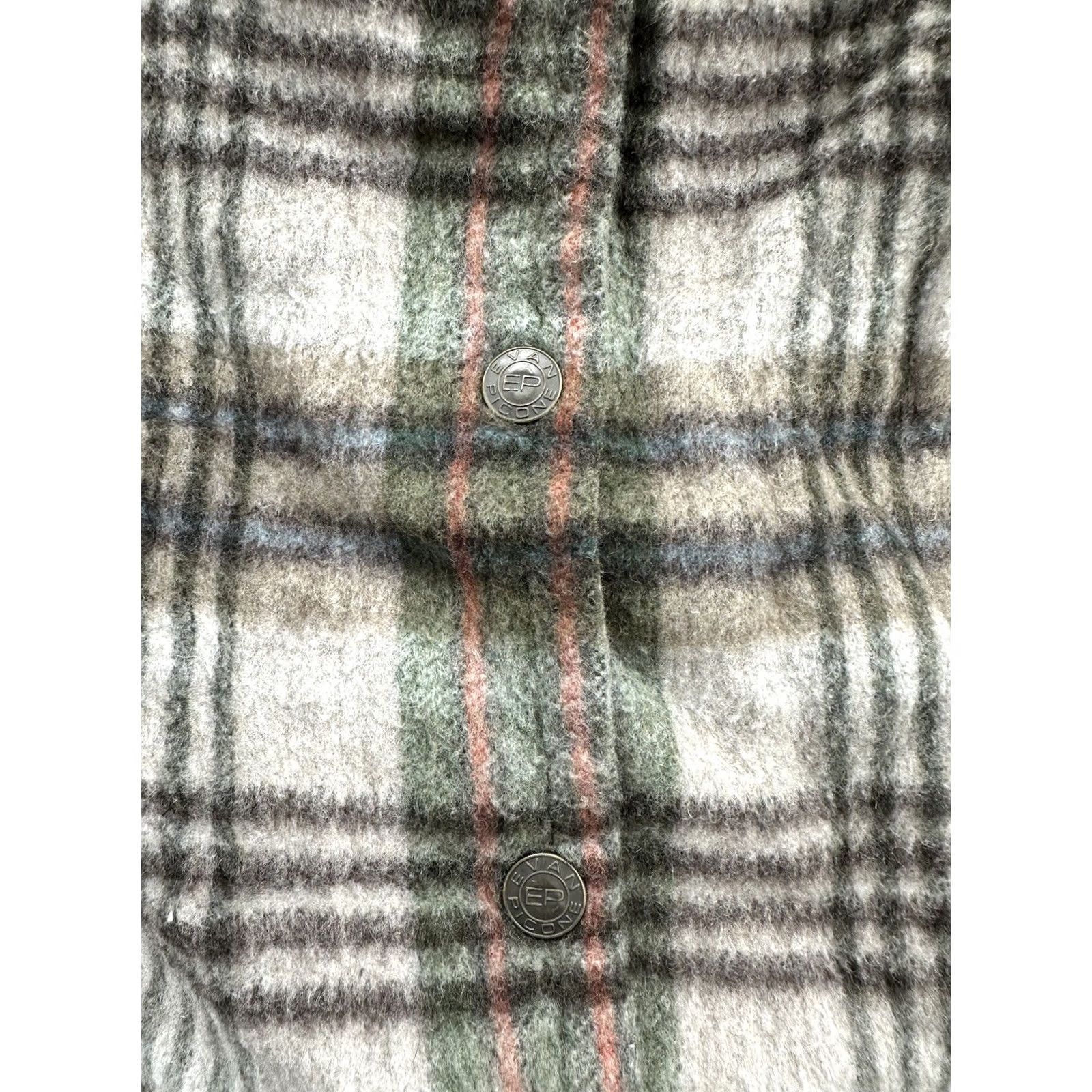 Evan Picone Womens Evan-Picone Button-Up Flannel Green Plaid Long Sleeve Size 10 Regular Shirt Womens, Casual, Travel, Fall, Winter, Spring Size L / US 10 / IT 46 - 5 Thumbnail