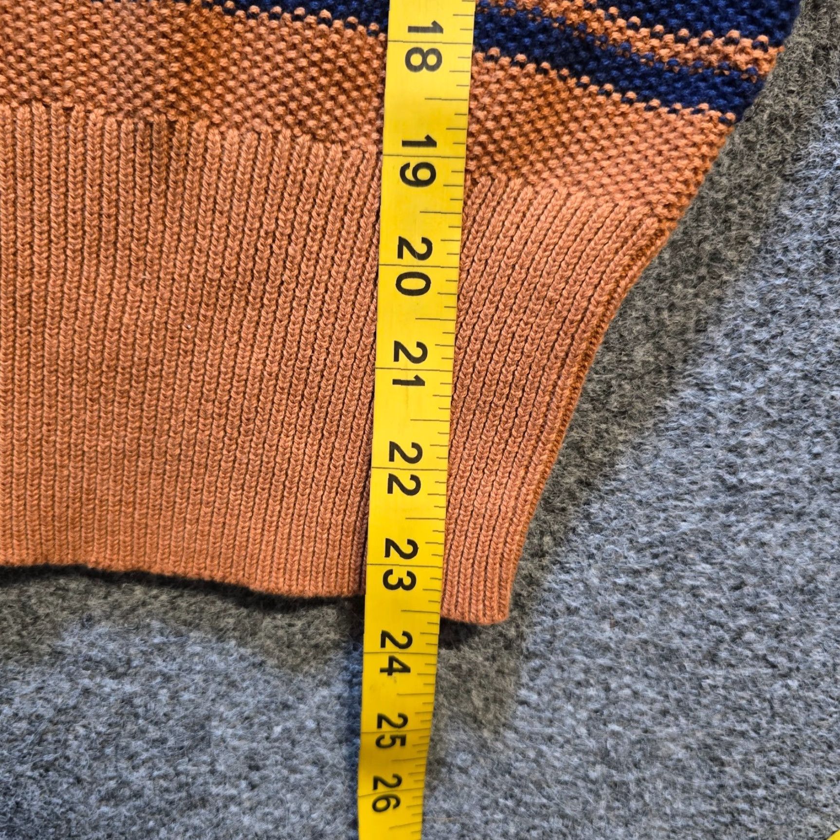 Gap GAP Sweater Womens XS Brown Blue Striped Mock Neck Textured Casual Capsule Pullover Size XS / US 0-2 / IT 36-38 - 6 Thumbnail