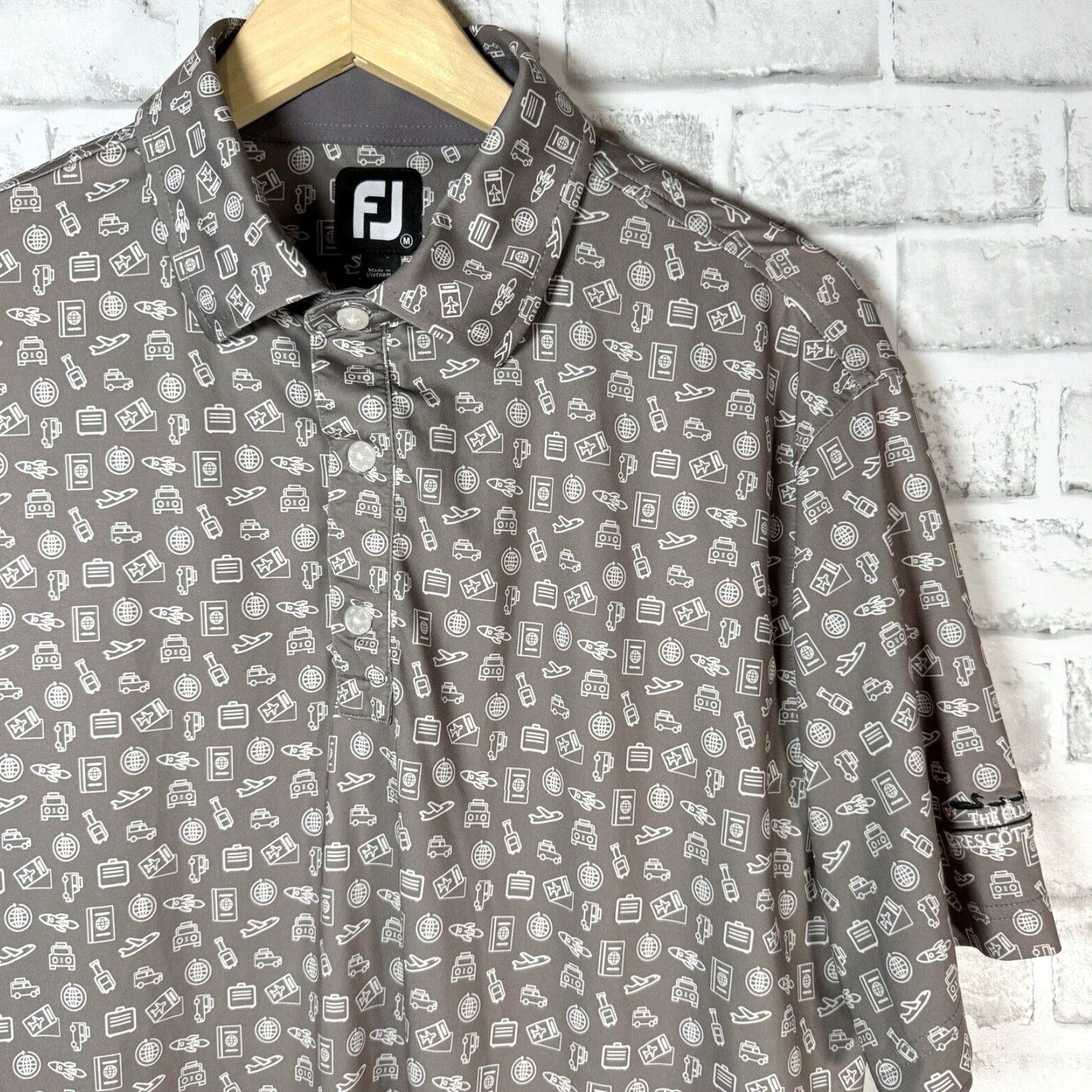 Footjoy FootJoy Mens Gray Athletic Polo Shirt Medium Travel Golf Size US M / EU 48-50 / 2 - 2 Thumbnail