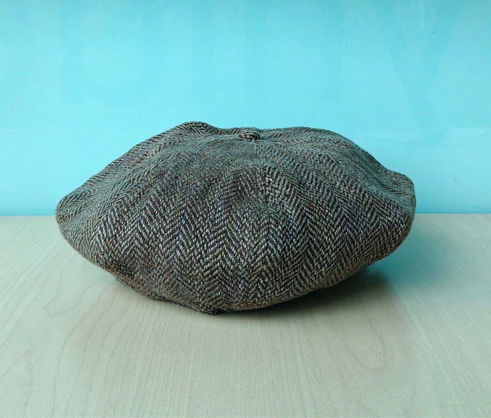 RRL Ralph Lauren DOUBLE RL Linen Herringbone Newsboy Cap T/1919 Size ONE SIZE - 4 Thumbnail