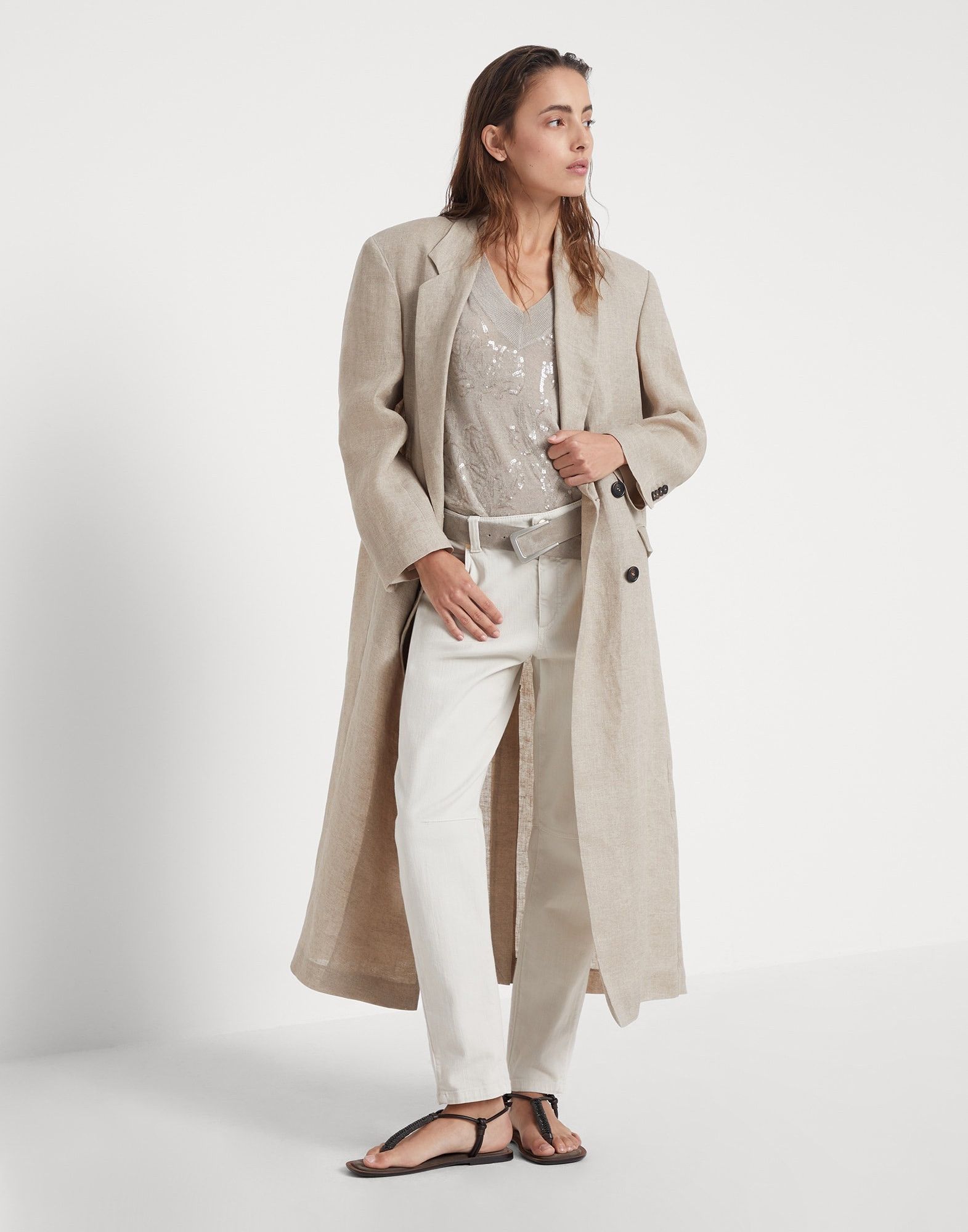 Brunello Cucinelli o1la1rc1a0425 Lady Dyed Denim Pants in White Size 26" / US 2 / IT 38 - 3 Thumbnail