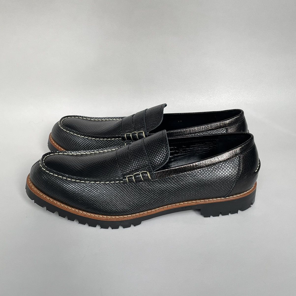 Comme des Garcons Commando Sole Textured Leather Loafers Size US 12 / EU 45 - 5 Thumbnail