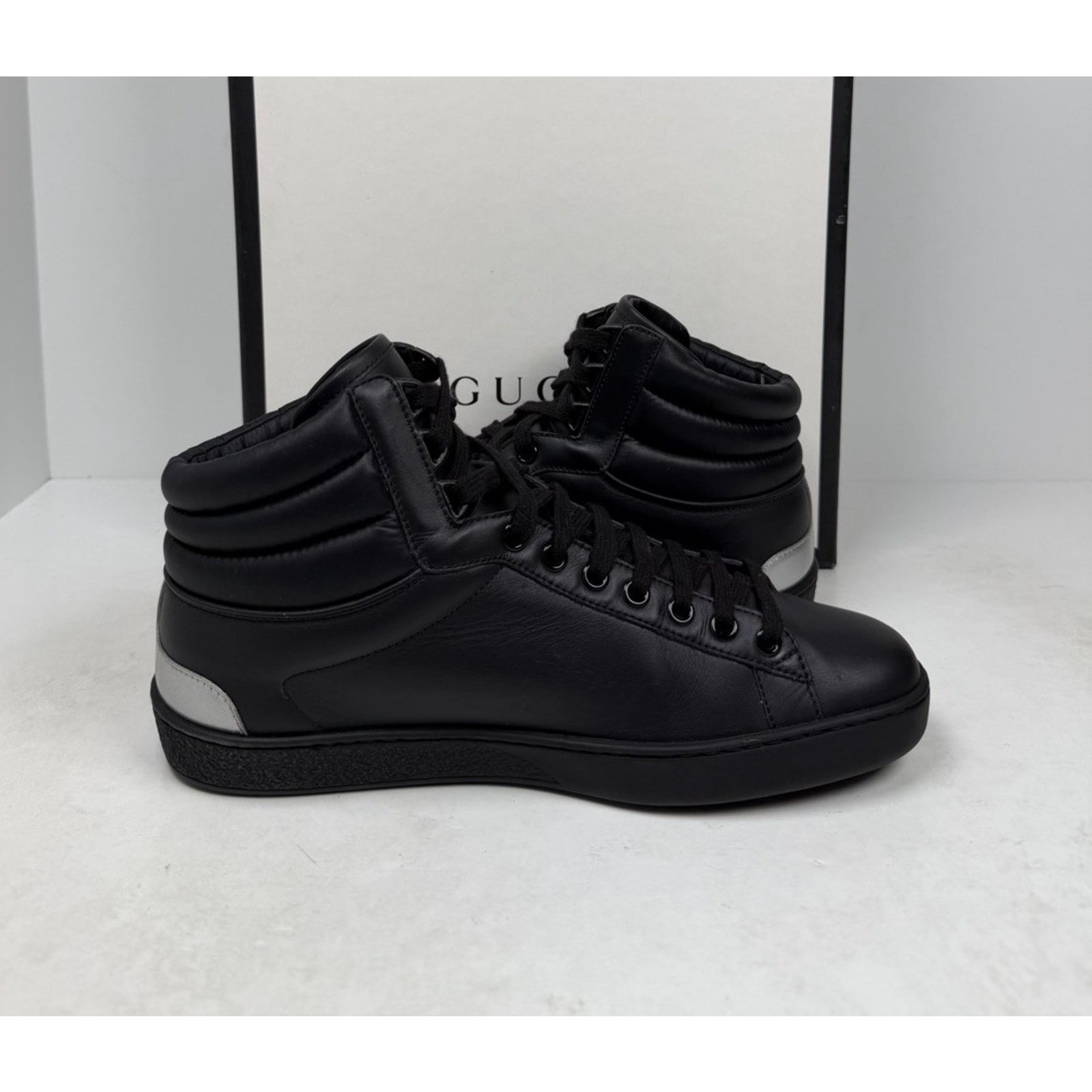 Gucci Size 6US - Gucci Ace Band High Top Leather Black Size US 6 / EU 39 - 5 Thumbnail