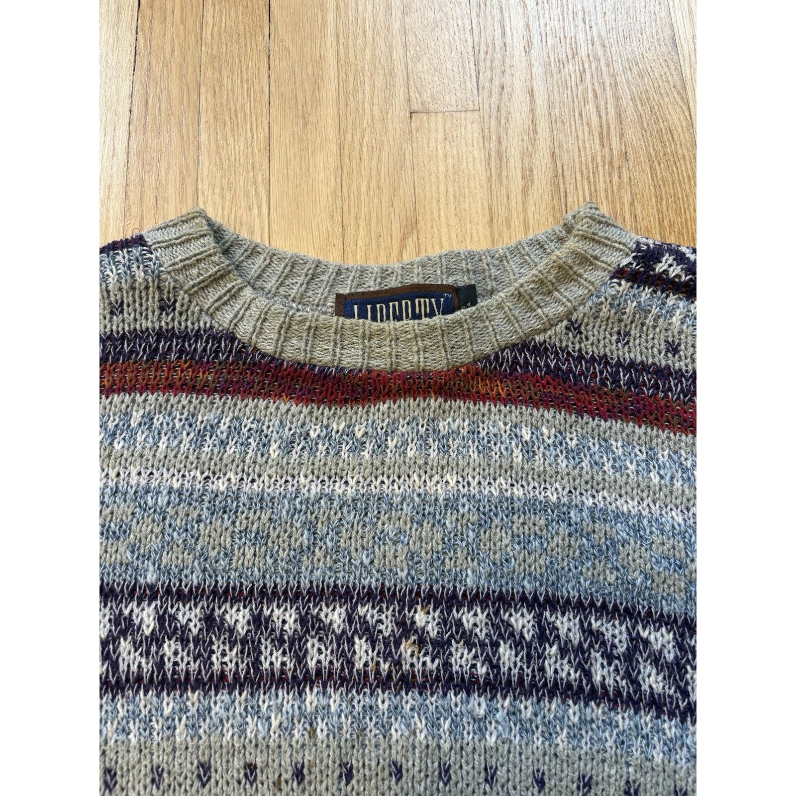 Liberty Vintage Liberty Men's Knitted Oversized Sweater Size L Size US L / EU 52-54 / 3 - 2 Thumbnail