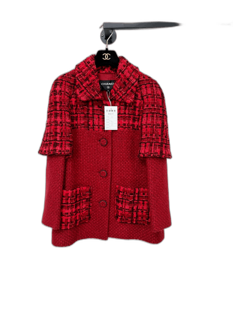Classic Red Woven Jacket by Chanel
