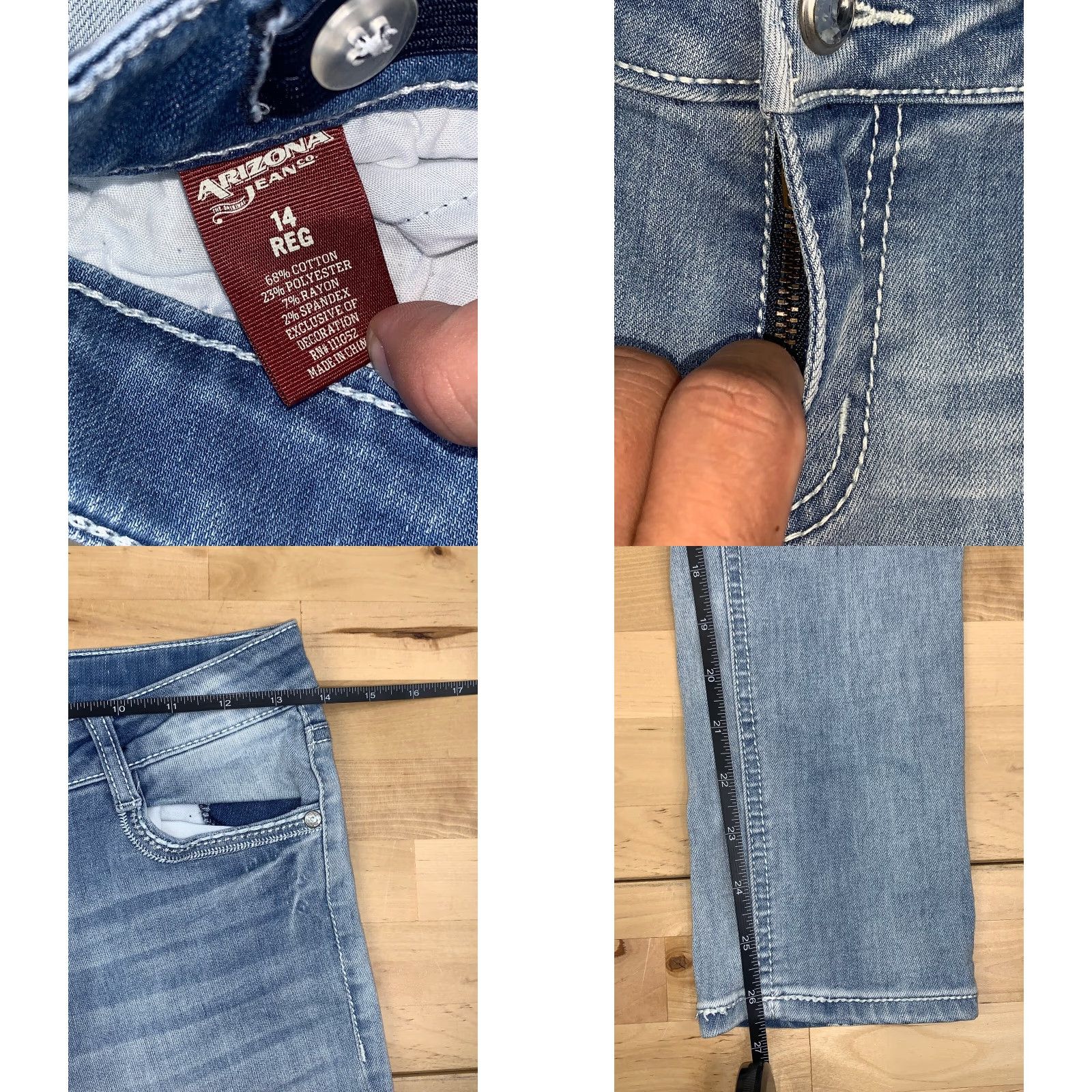 Vintage Womens Arizona Jeans Light Wash Size 14 Reg Arizona Jeans Jeans Blue 26.5in Straight 14 Womens American — Size 36" / US 14 / IT 50 - 8 Thumbnail