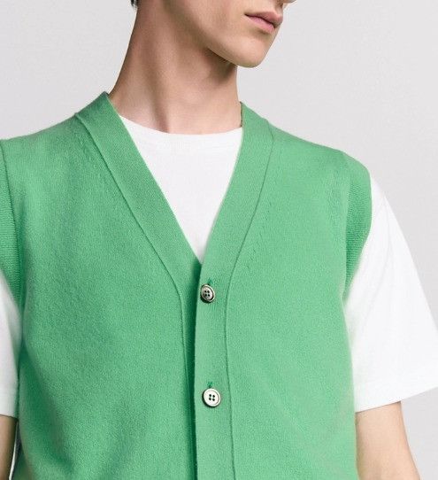 Dior o1w1db11025 513M203 Wool & Cashmere Sweater Vest in Green Size US M / EU 48-50 / 2 - 6 Thumbnail