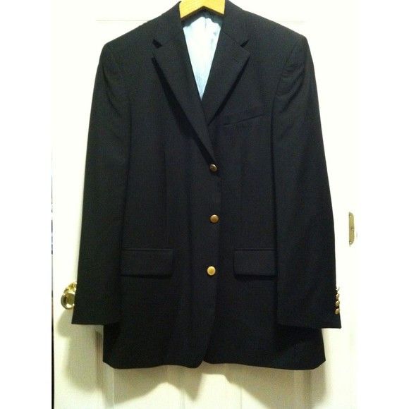 NAUTICA MEN'S NEW NAVY 100%WOOL JACKET BLAZER SIZE: 43L