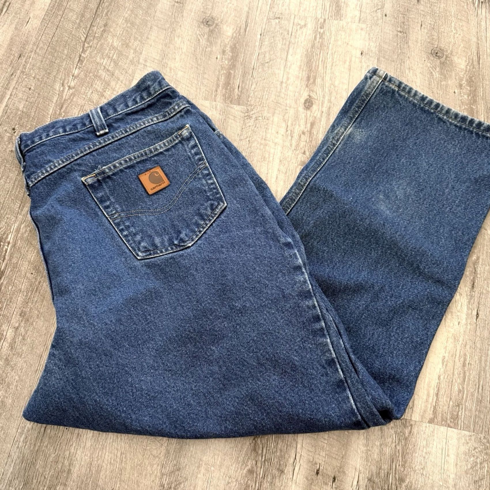 Carhartt Carhartt Jeans Mens 40x30 Relaxed Fit Straight Leg Dark Wash Blue Cotton 381-83 Logo Size US 40 / EU 56 - 5 Thumbnail