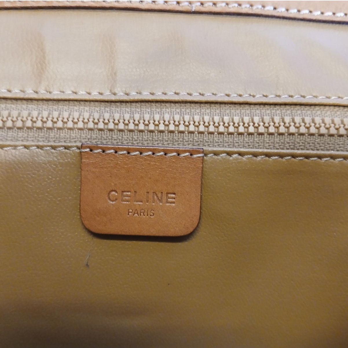 Celine Authentic Celine Triomphe Logo Macadam Beige Crossbody Bag Size ONE SIZE - 18 Thumbnail