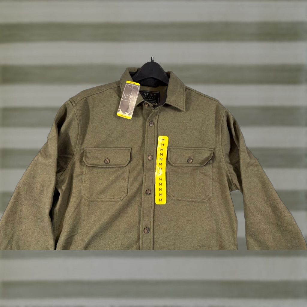 Olive Jachs New York Overshirt Jacket Mens M Olive Green Stretch Button Up Outdoor NWT Size US M / EU 48-50 / 2 - 1 Thumbnail