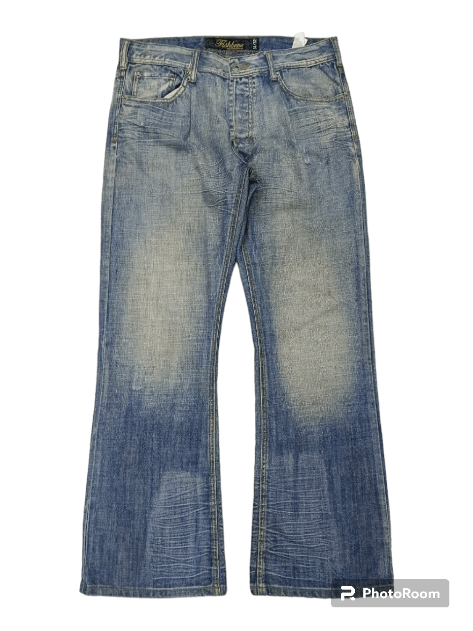 Japanese Brand INSANE 90s FLARE🔥SICK FISHBONE DENIM PANTS Size US 33 - 1 Thumbnail