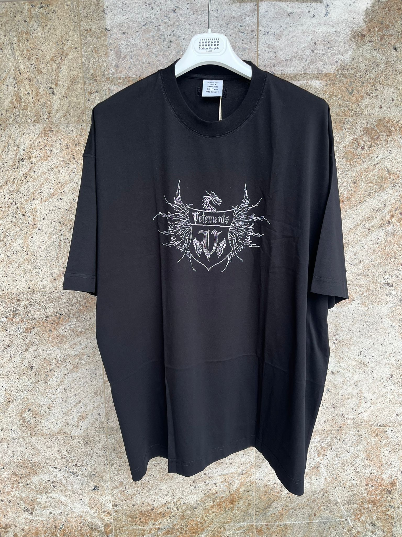 image of Vetements Crystal Logo T-Shirt Ss In Black, Men's (Size XL)