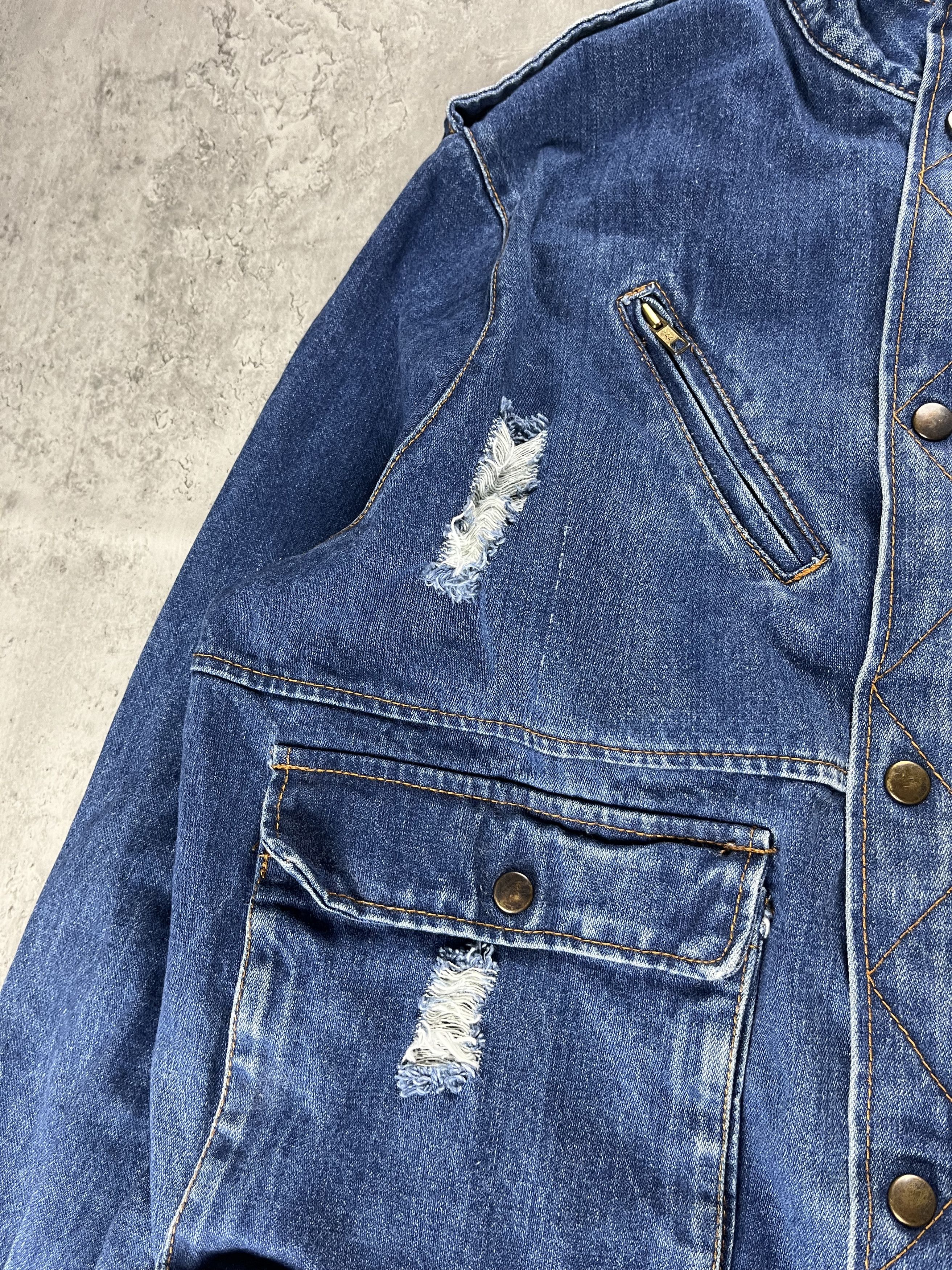 Japanese Brand Japanese Archive Distressed Denim Biker Jacket Size US M / EU 48-50 / 2 - 5 Thumbnail
