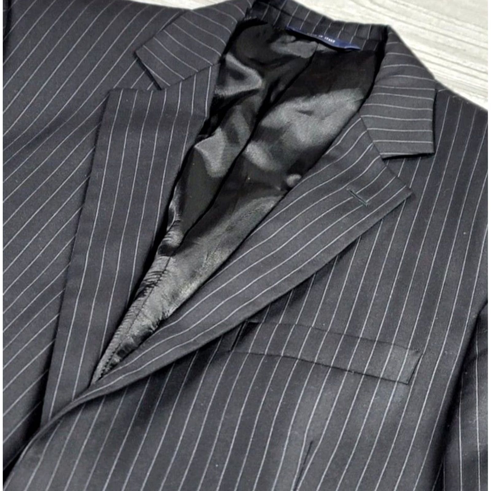 Brooks Brothers Brooks Brothers Fitzgerald Loro Piana Mens 41L Black Pin Stripe Blazer Italy Size 42R - 5 Thumbnail