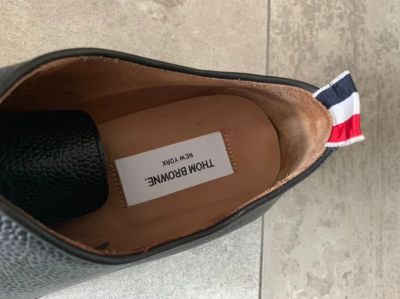 Thom Browne Thom Browne Black leather shoes with diagonal stripes Size US 10 / EU 43 - 5 Thumbnail