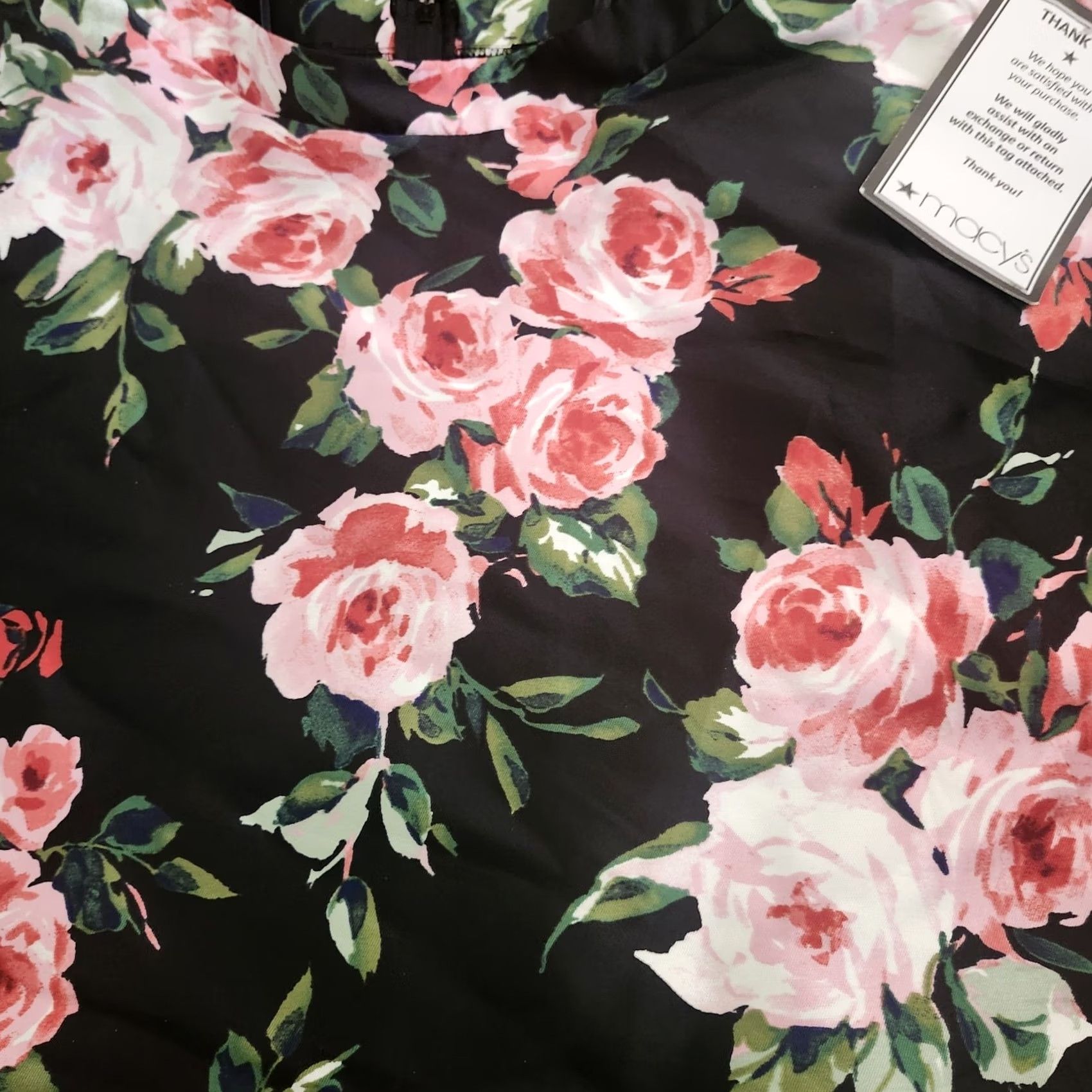 Vintage VINTAGE City Studio ROSE Black Rose Floral Party Skirt NWT - Size 13 Size 34" / US 12 / IT 48 - 6 Thumbnail
