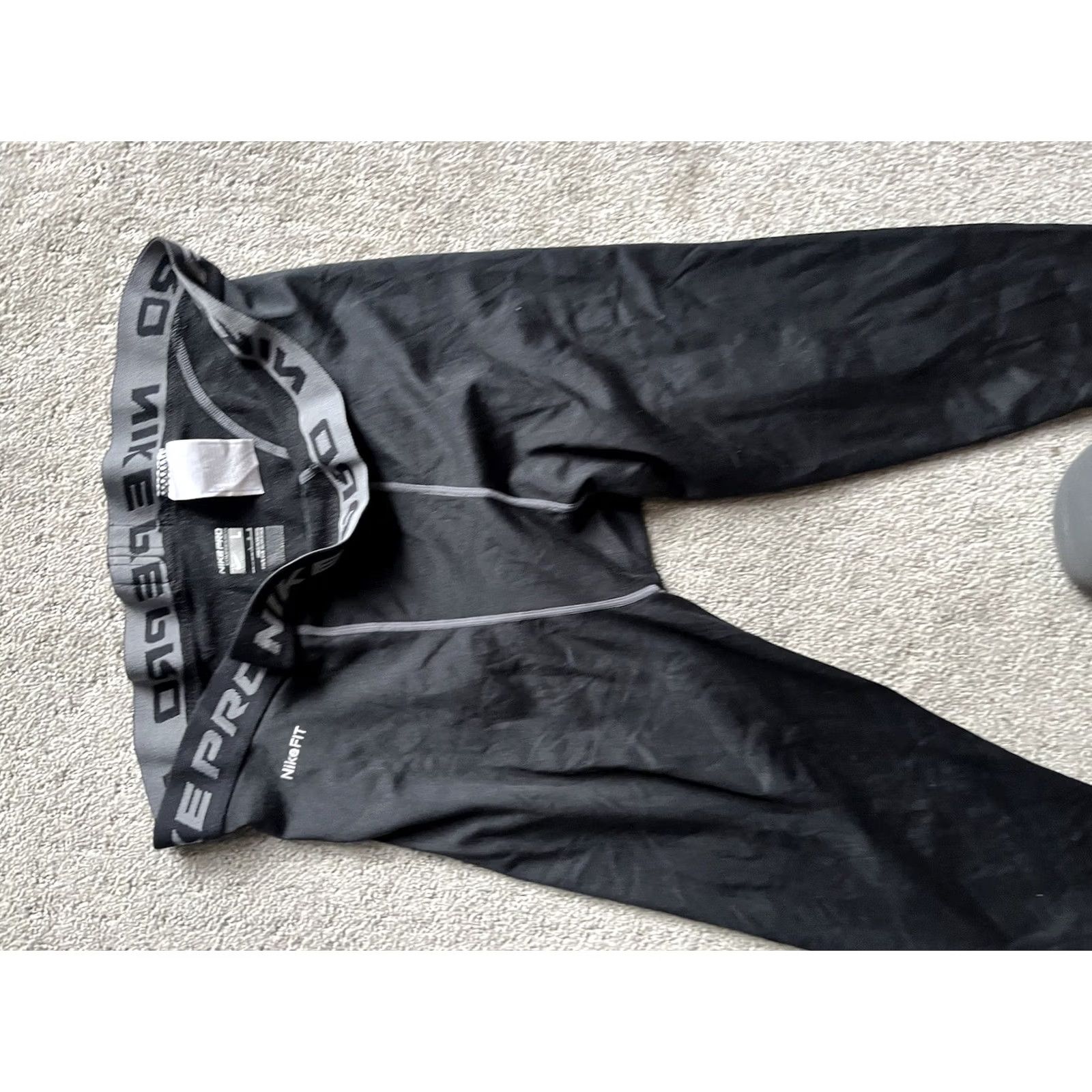 Nike Nike Pro Running Leggings Mens L Black Dri Fit Compression Pants Training Size US 33 - 4 Thumbnail