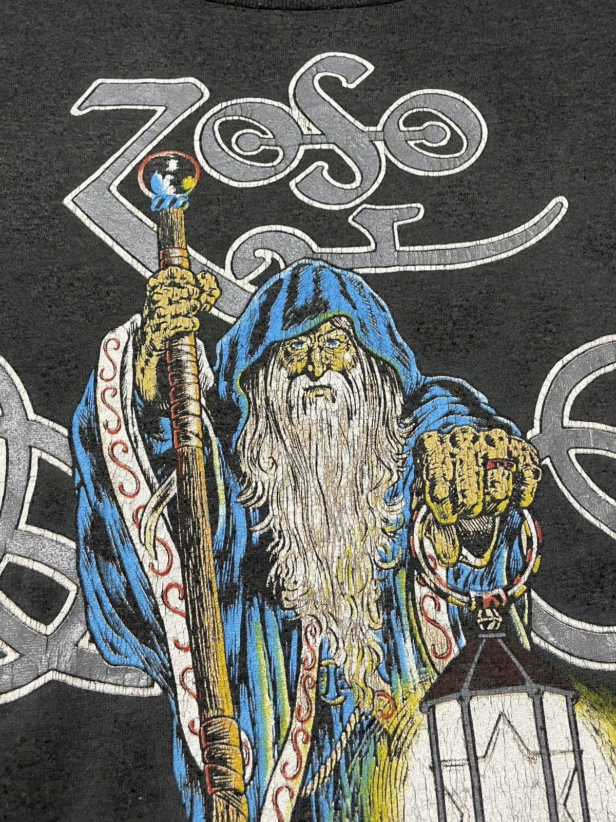 Band Tees Vintage 80s LedZeppelin Zoso Single Stitch Rare Sunfaded Tee Size US L / EU 52-54 / 3 - 11 Thumbnail