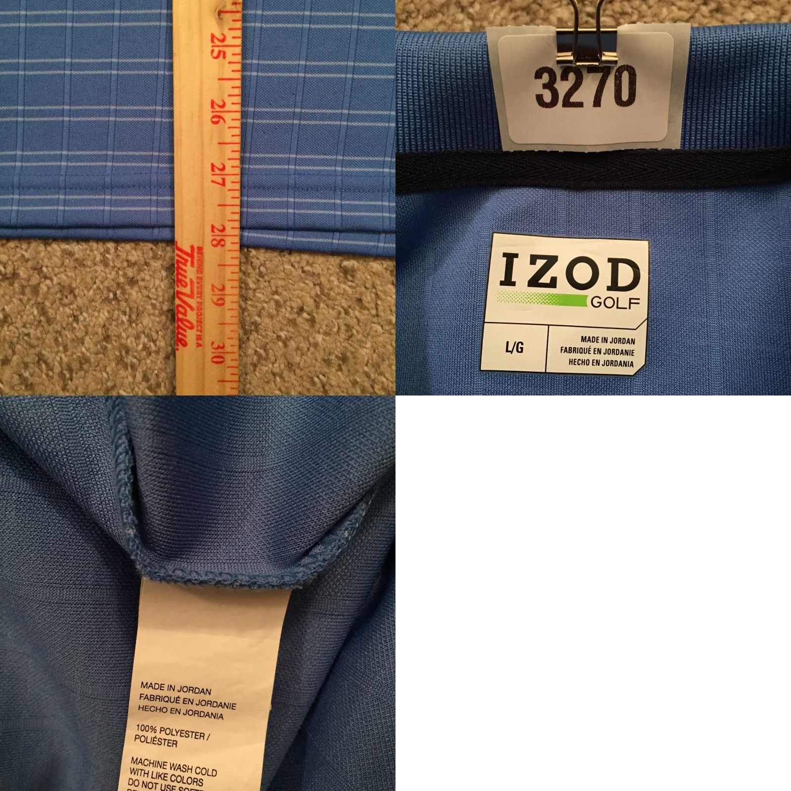 Izod Izod Golf Polo Shirt Mens Large Blue Striped Short Sleeve Shirt Size US L / EU 52-54 / 3 - 8 Thumbnail
