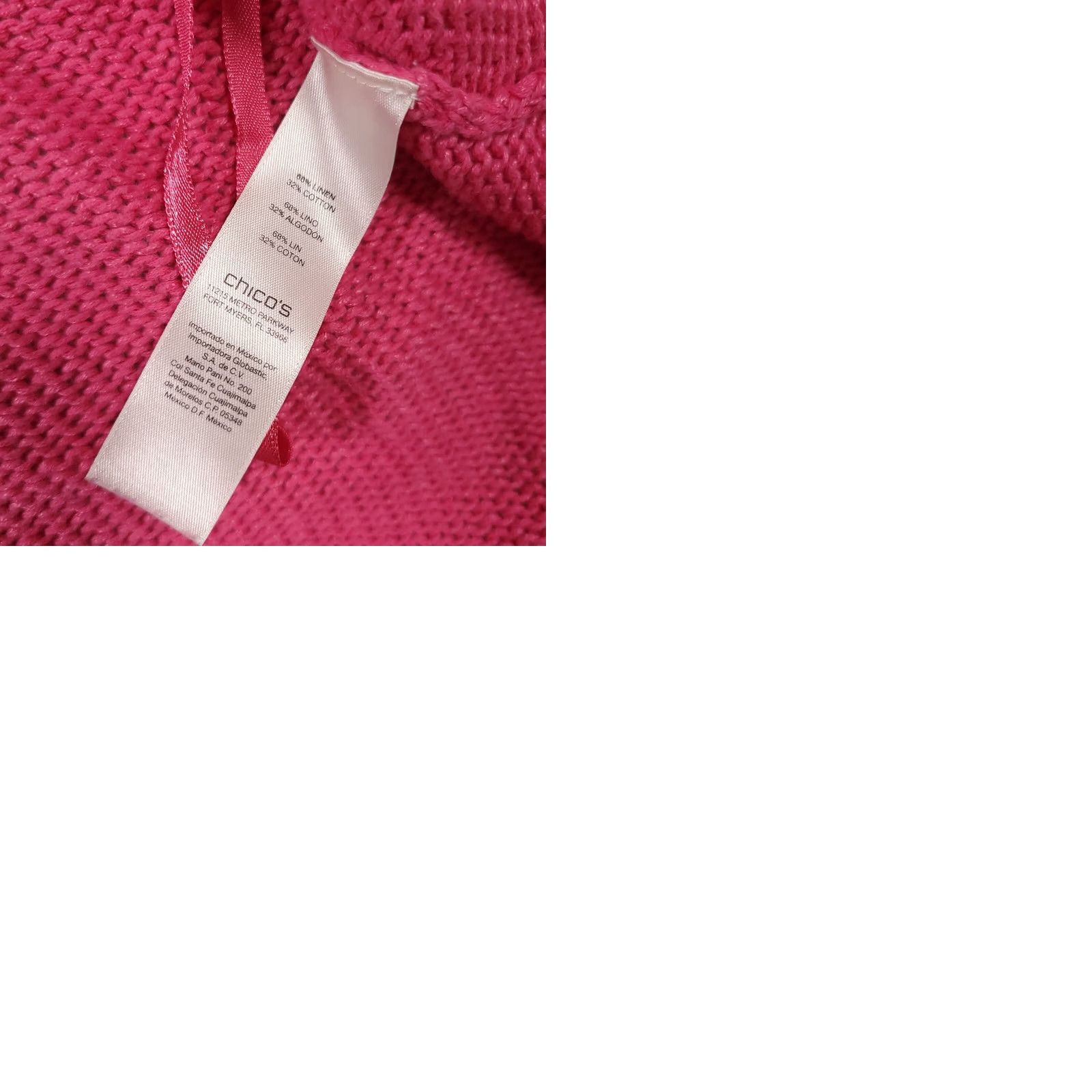 Vintage Chico's Sweater Women's XL Pink Hooded Open Front Chunky Knit Cardigan Boho Beach Casual Fall Winter Spring Summer Women Mens (if applicable) Size XL / US 12-14 / IT 48-50 - 9 Thumbnail