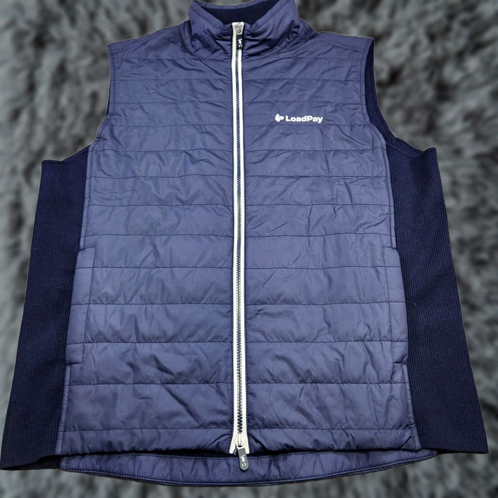 Fairway And Greene Vest Men Large Blue Puffer Wool Cashmere Blend Hybrid Mccallen, Men's
