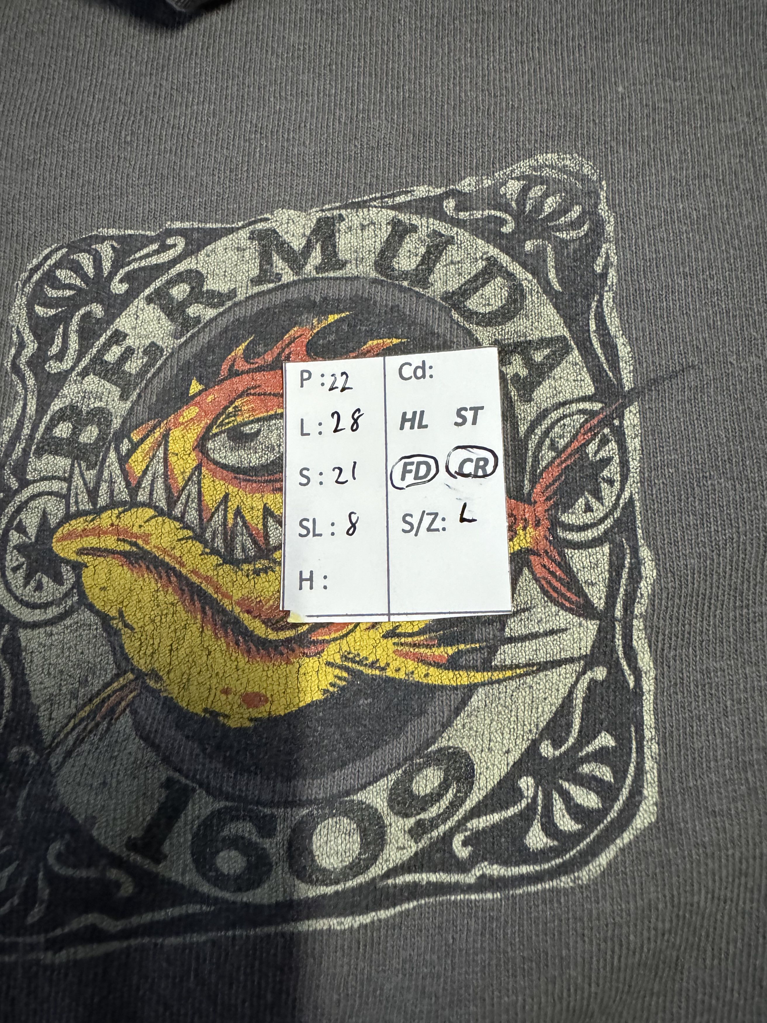 Vintage VINTAGE BERMUDA 1609 MONSTER FISH SCARY HORROR DARK TEE Size US L / EU 52-54 / 3 - 16 Thumbnail