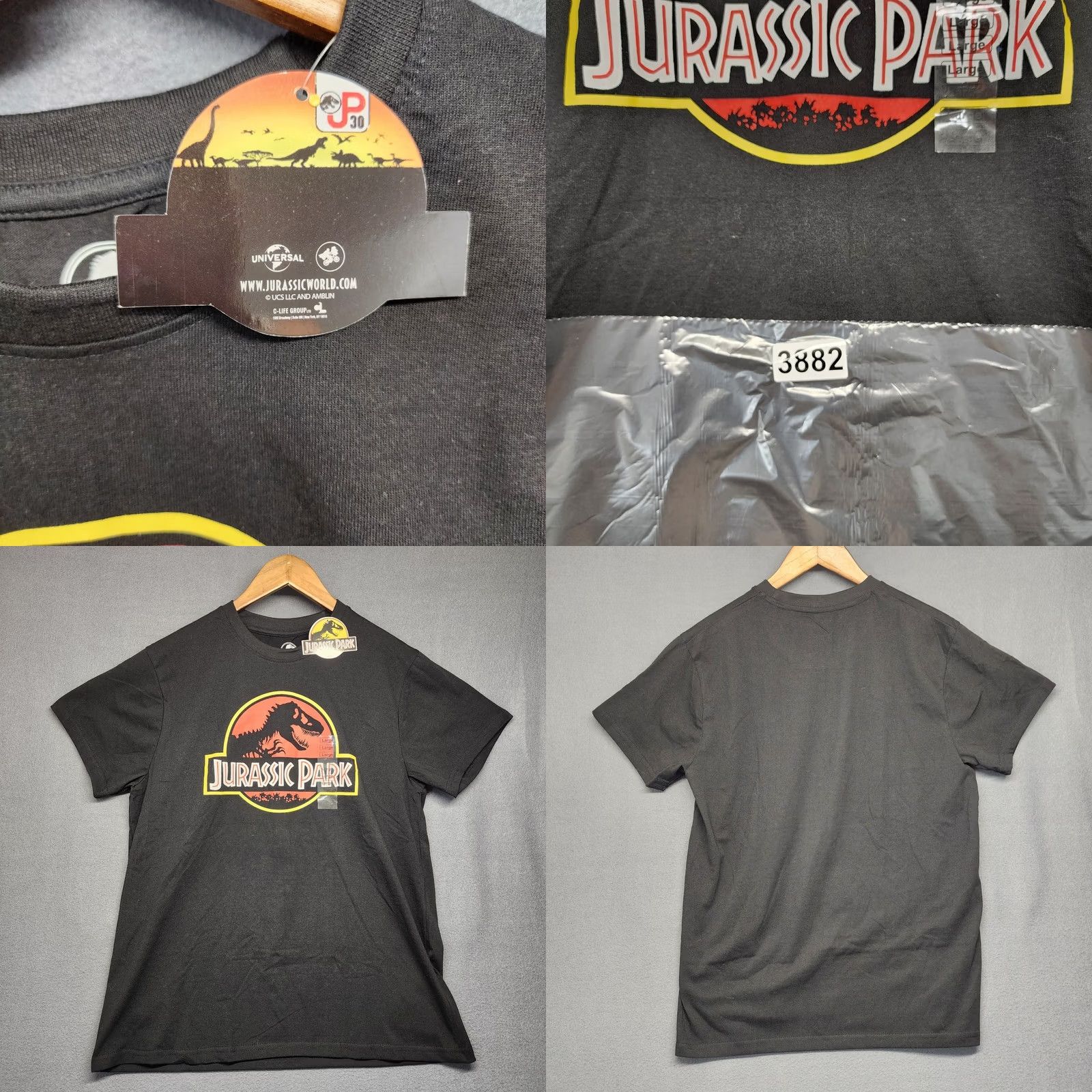Vintage VINTAGE Jurassic Park Shirt Men L Black Movie Logo Short Sleeve T Cotton Blend NEW Size US L / EU 52-54 / 3 - 8 Thumbnail