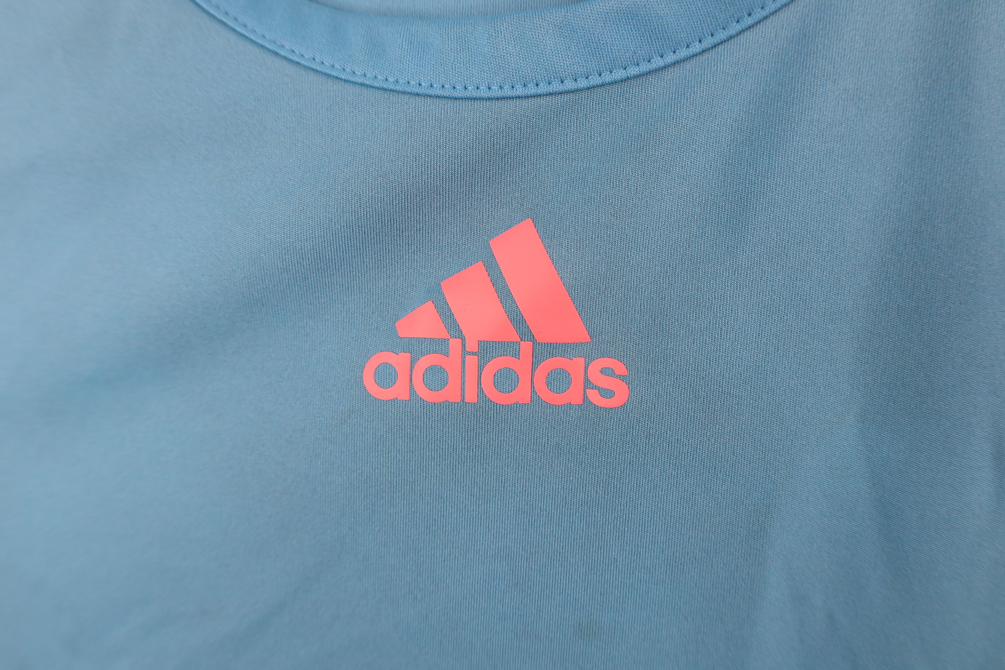 Adidas × Vintage Adidas Aeroready Spell Out Tank Top T-Shirt Blue Gym Size US XXL / EU 58 / 5 - 6 Thumbnail