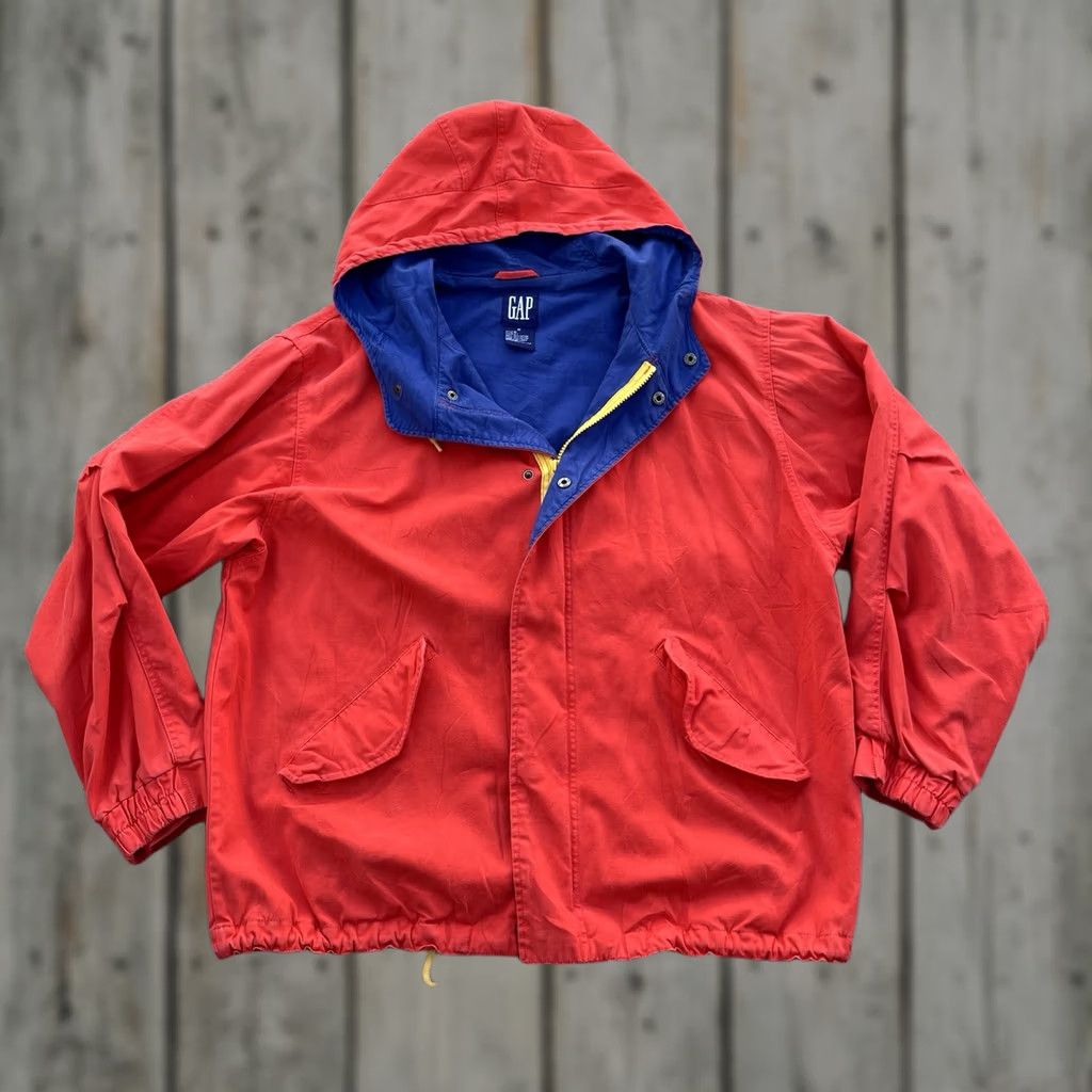 Gap VINTAGE Gap Mens Jacket Hooded 90s Y2K Red Full Zip Cotton Lined Full Zip Hooded M 56 29 in 25.5 in Size US M / EU 48-50 / 2 - 1 Thumbnail