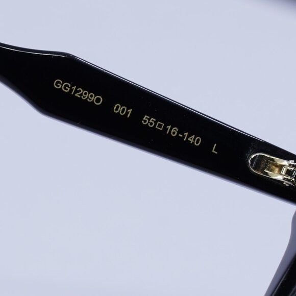 Gucci Gucci GG1299O 001 Eyeglasses Black 55mm Square Frame Size ONE SIZE - 8 Thumbnail