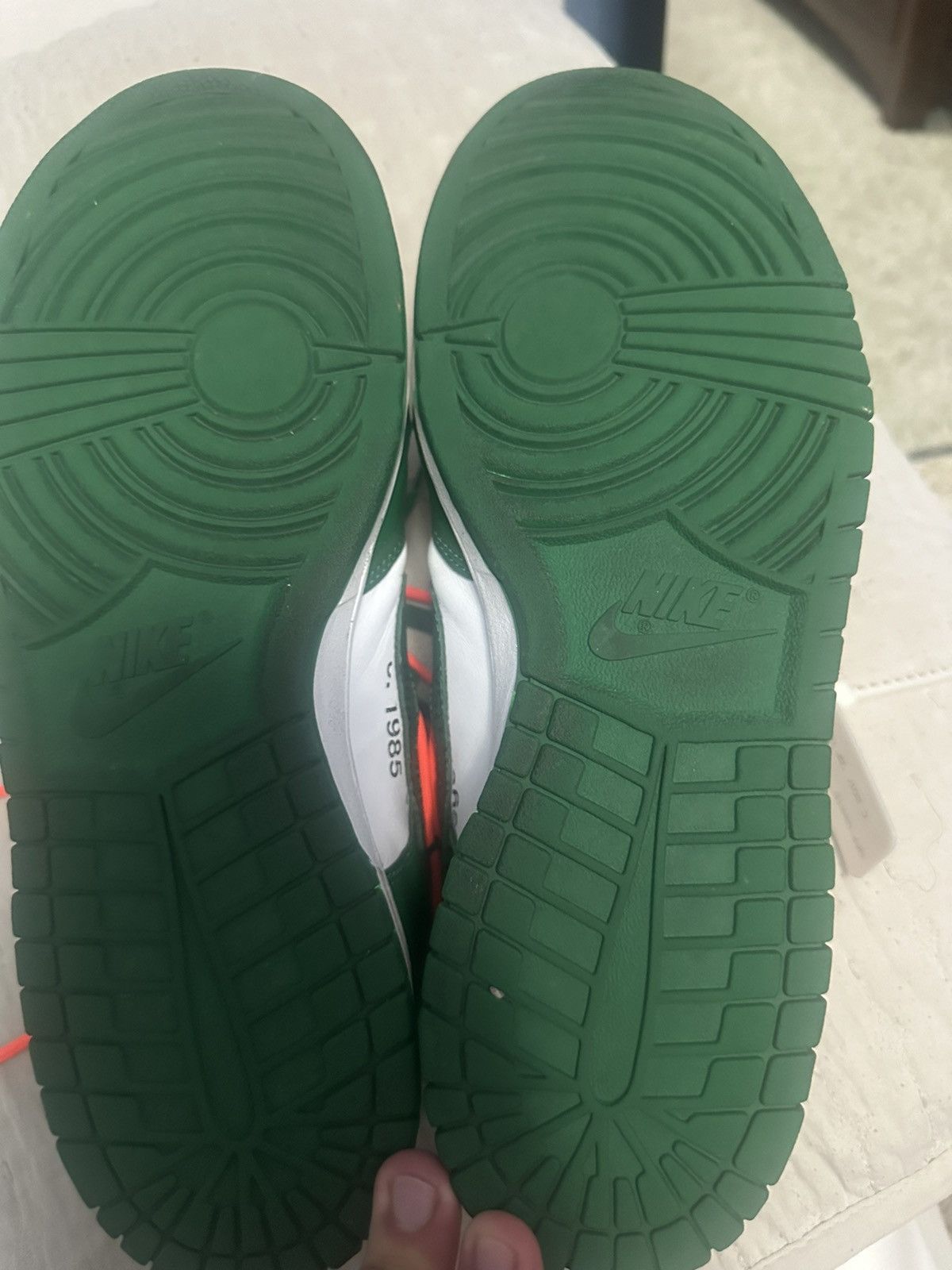 Nike × Off-White Dunk Low Pine Green Low 2019 Size US 12 / EU 45 - 2 Thumbnail
