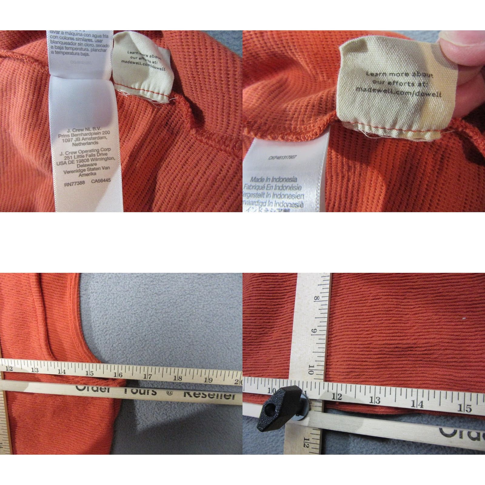 Madewell Madewell Orange V-Neck Cropped Ribbed Cotton Knit Tank Top Womens Small Size S / US 4 / IT 40 - 8 Thumbnail
