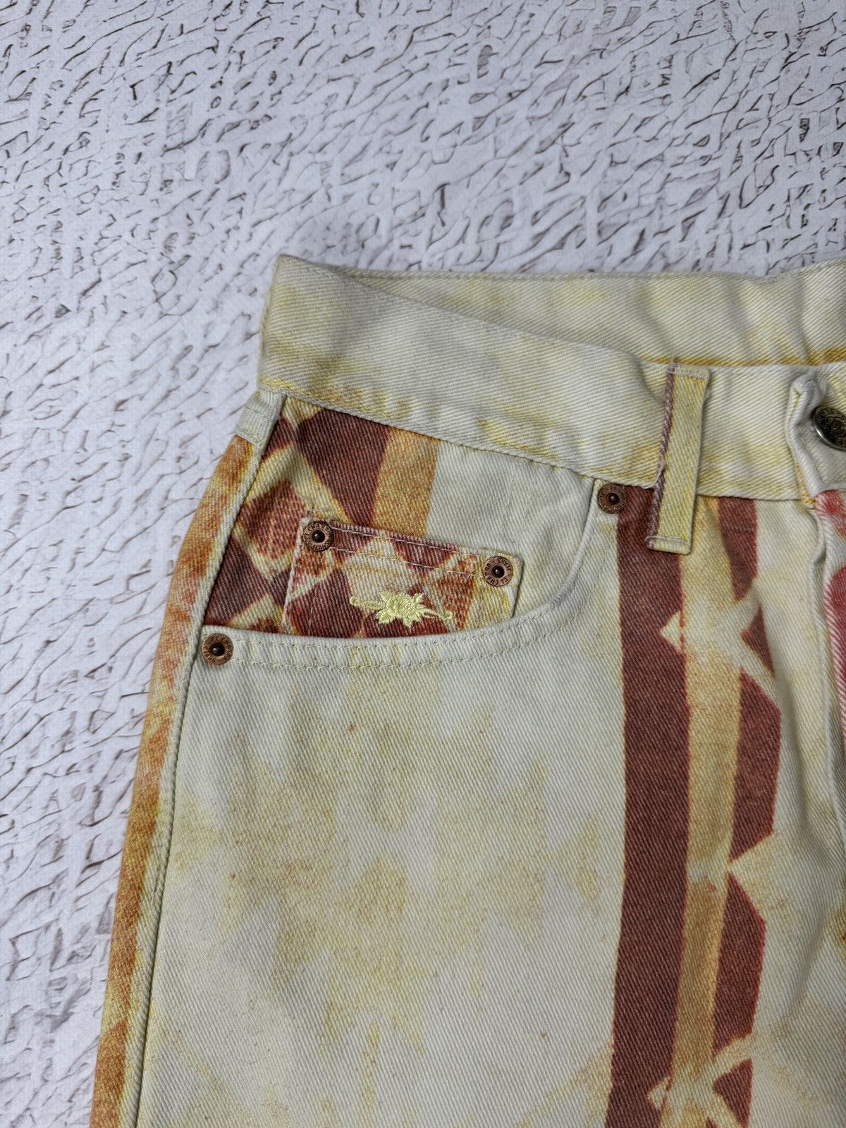 Vintage El Charro Tijuana BNWT allover pattern denim jeans pants Size 26" / US 2 / IT 38 - 8 Thumbnail