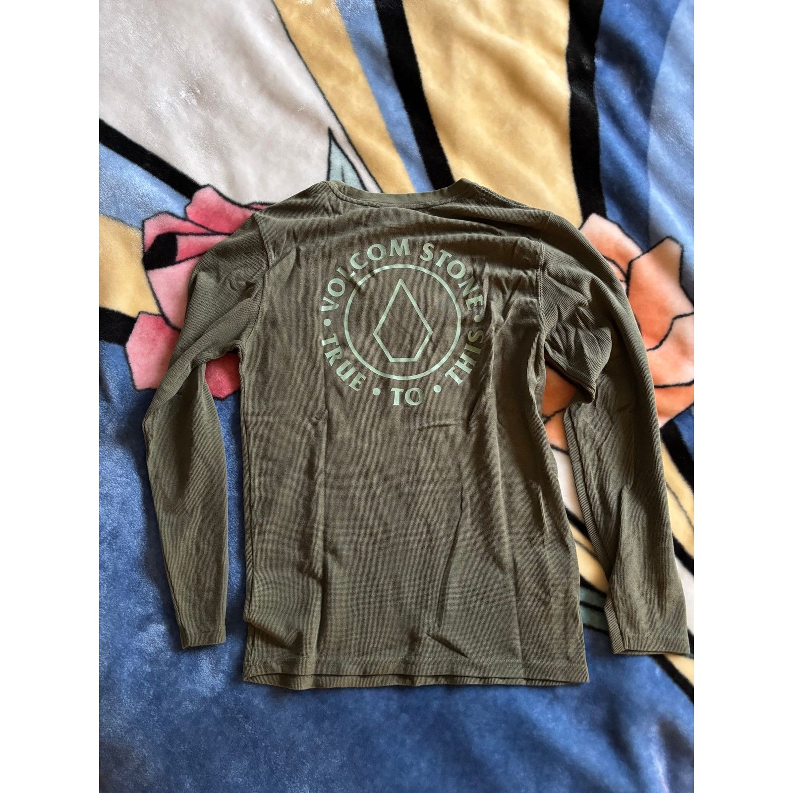 Volcom Volcom Olive Green Ribbed Long Sleeve Shirt Thermal Size US L / EU 52-54 / 3 - 2 Thumbnail