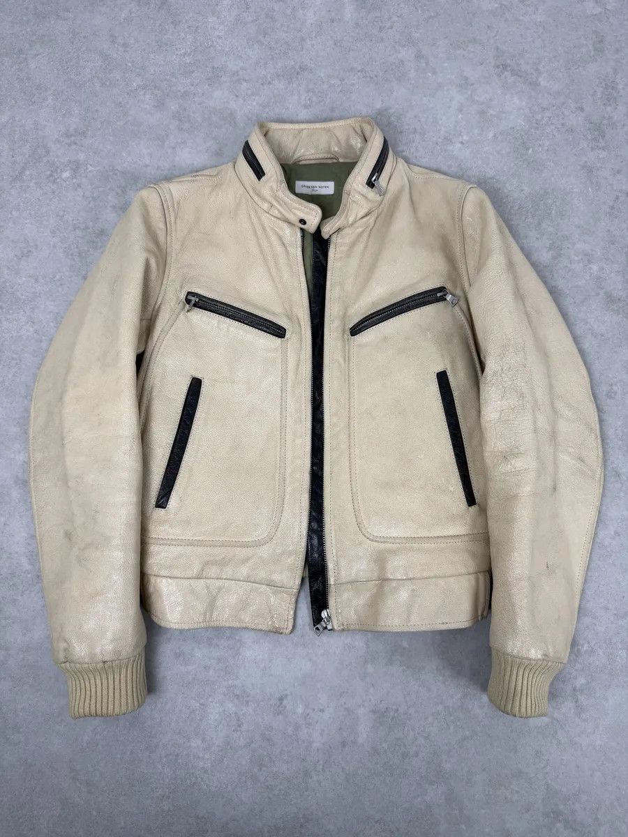 Dries Van Noten Dries Van Noten Beige Premium Leather Jacket Size US S / EU 44-46 / 1 - 5 Thumbnail