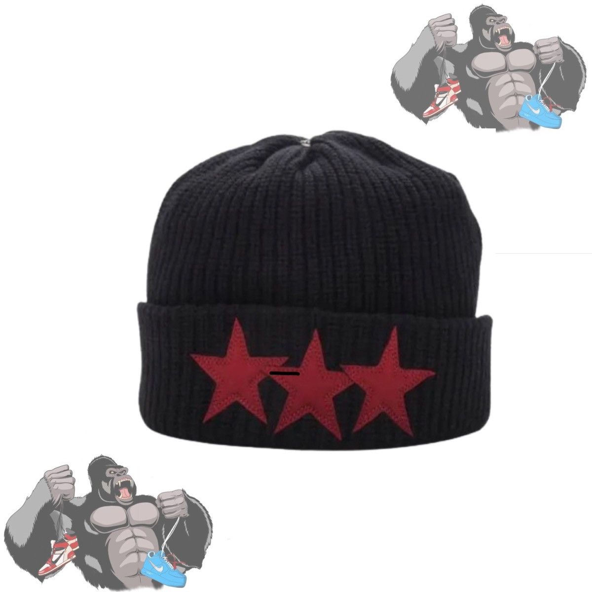 Chrome Hearts Cashmere Sludge Beanie Black/Red