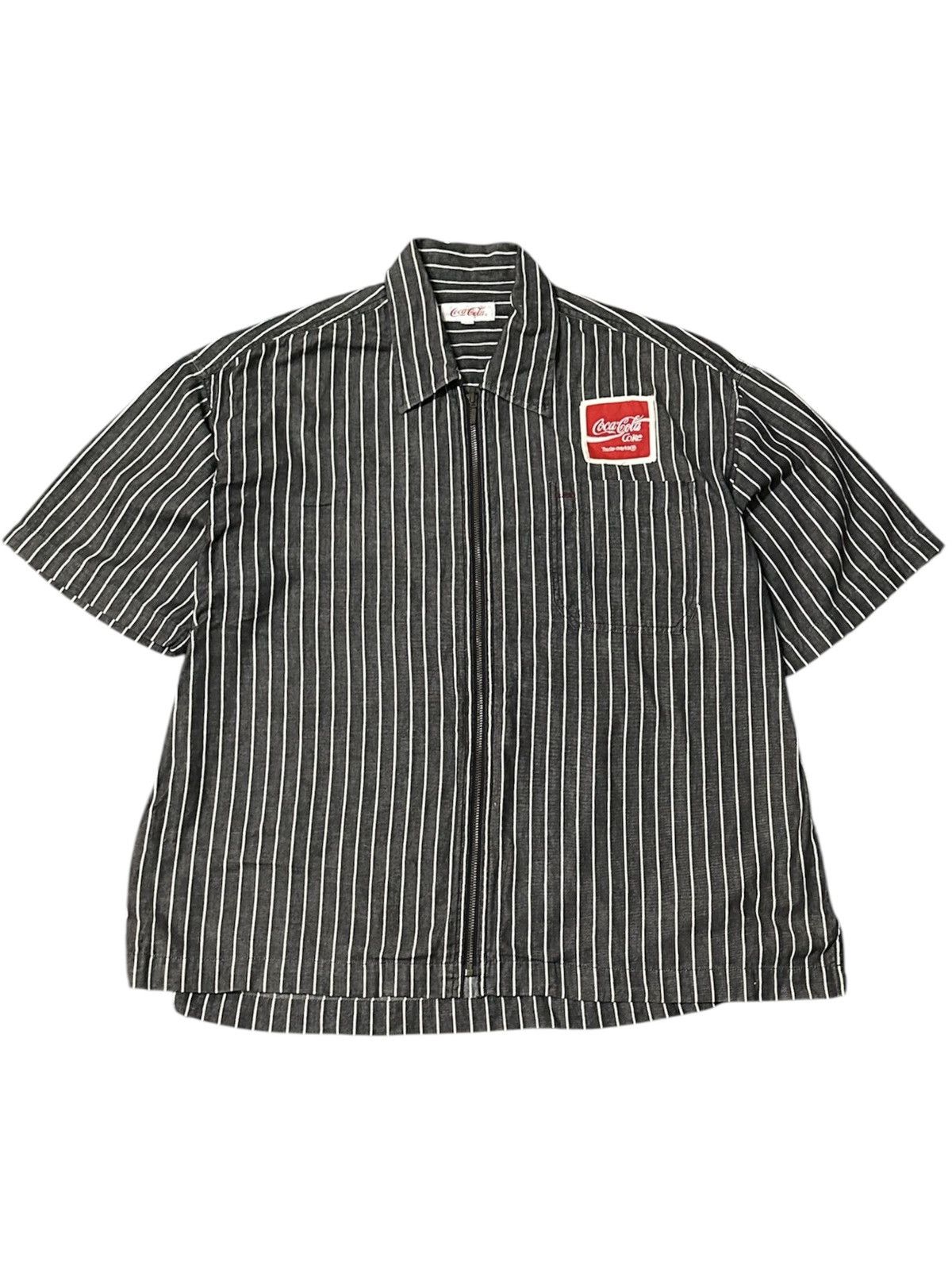 Coca Cola 1990 - Coca-Cola Coke Short Sleeve Zipper Worker Shirt Size US XL / EU 56 / 4 - 1 Thumbnail