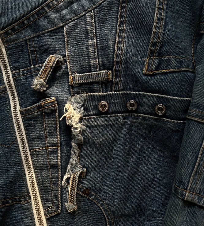 Nozomi Ishiguro Nozomi Ishiguro Deconstructed Distressed Denim Jacket Size US S / EU 44-46 / 1 - 4 Thumbnail