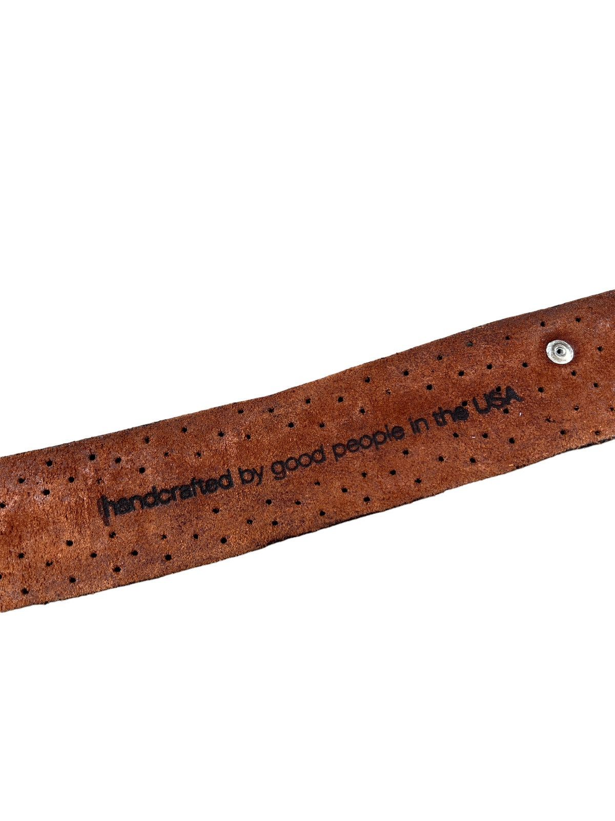 Genuine Leather × Handmade Beryll 🇺🇸 Handcrafted Studded Artisanal Leather Belt Size 34 - 14 Thumbnail