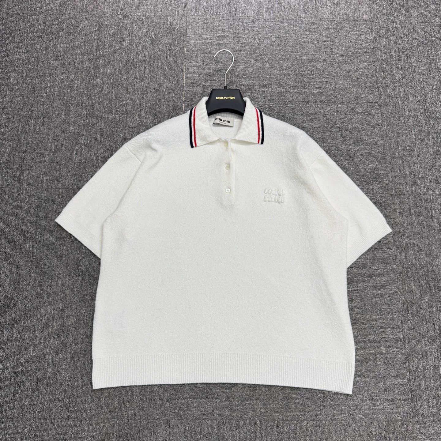 Miu Miu MIUMIU Embroidered Letter Polo Shirt Women's 42 Size M / US 6-8 / IT 42-44 - 1 Thumbnail