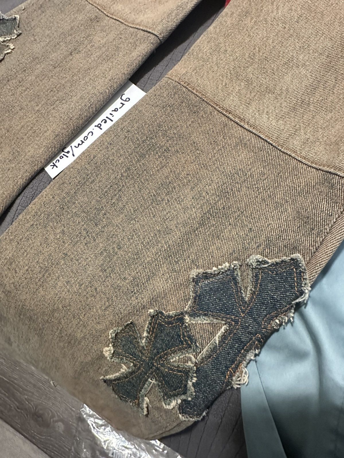 Vintage A&G Rock Triple Cross Patch Fleur Knee Bootcut Flare Pants Size US 28 / EU 44 - 14 Thumbnail