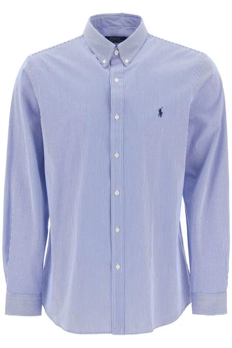 o1s22i1n0324 Striped Stretch Shirt in Blue/White