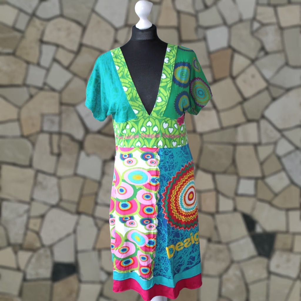 Desigual Desigual Dress L Womens Midi A-Line Multicoloured 91V2810 Size L / US 10 / IT 46 - 1 Thumbnail